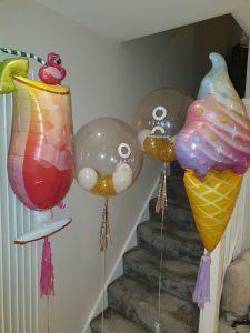 Beach themed balloon display