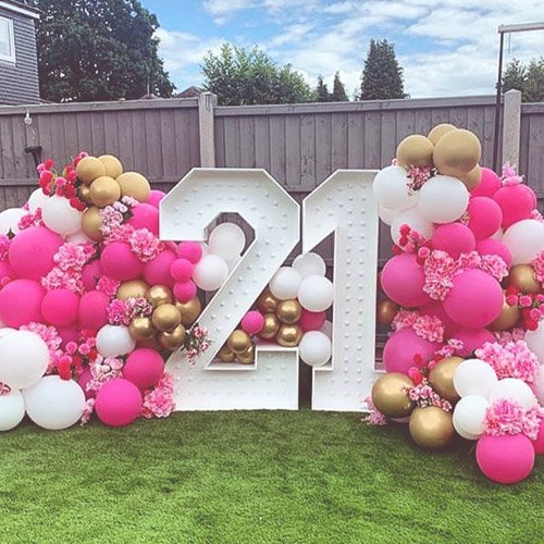 Birthday decorations and balloons