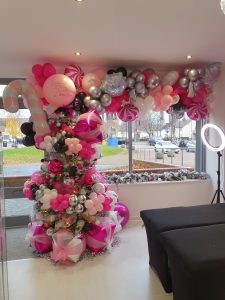 Pink candy gift display